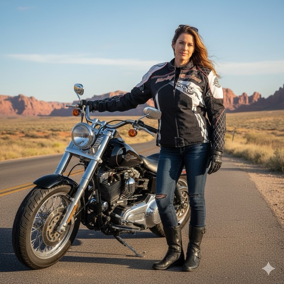 Harley-Davidson Women's Black and White Bomber Jacket - Picture 1 of 16
